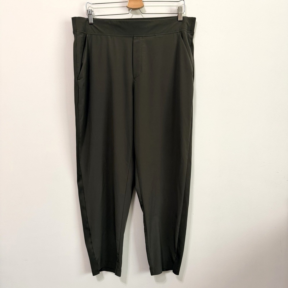 Athleta Brooklyn High Rise Ankle Pant 16 Plus Jungle Green Stretch Travel Active